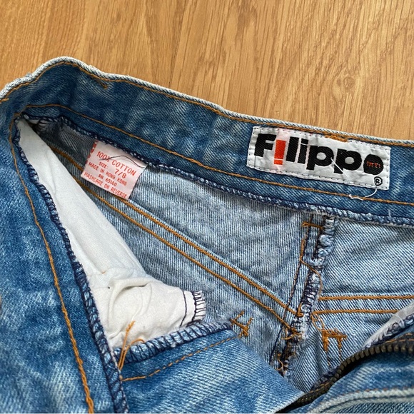 Vintage 80s 90s Filippo Totti FT Lace Ribbon Denim Jean Shorts 7 8 High Rise XS - Picture 5 of 9